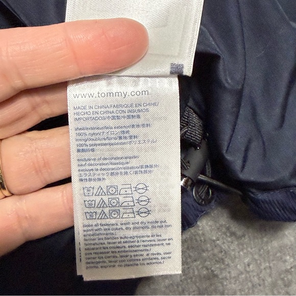 Tommy Hilfiger Men's Navy Windbreaker Jacket NWOT FullZip Hooded Size Large - Picture 11 of 15